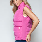 Snobbish Zip Up Turtleneck Vest with Pockets - All Mine Now Clothing