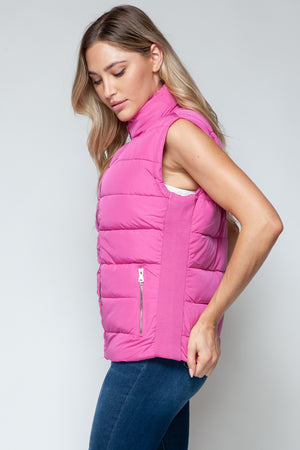 Snobbish Zip Up Turtleneck Vest with Pockets - All Mine Now Clothing