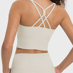 Millennia Crisscross Round Neck Active Tank - All Mine Now Clothing