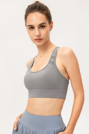 Scoop Neck Long Sports Bra - All Mine Now Clothing