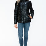 Snobbish Pocketed Zip Up Turtleneck Puffer Jacket - All Mine Now Clothing