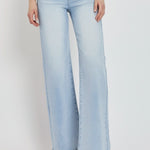 RISEN Full Size Wide Leg V Dipped Front Waist Jeans - All Mine Now Clothing