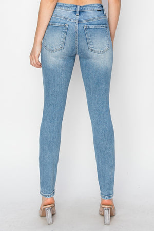 Risen Full Size High Rise Knee Distressed Skinny Jeans - All Mine Now Clothing