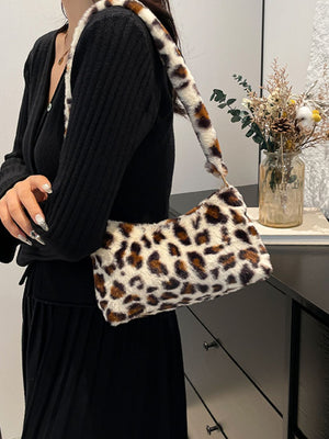 Leopard Fluff Shoulder Bag - All Mine Now Clothing