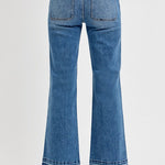 RISEN Full Size Raw Hem Ankle Bootcut Jeans Plus Size Trendsi