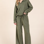 BOMBOM Tied Checkered Wide Leg Pants - All Mine Now Clothing