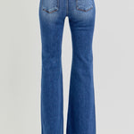 RISEN Full Size Low Rise Flare Jeans with Pockets - All Mine Now Clothing