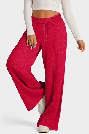 Drawstring Elastic Waist Wide Leg Pants - All Mine Now Clothing