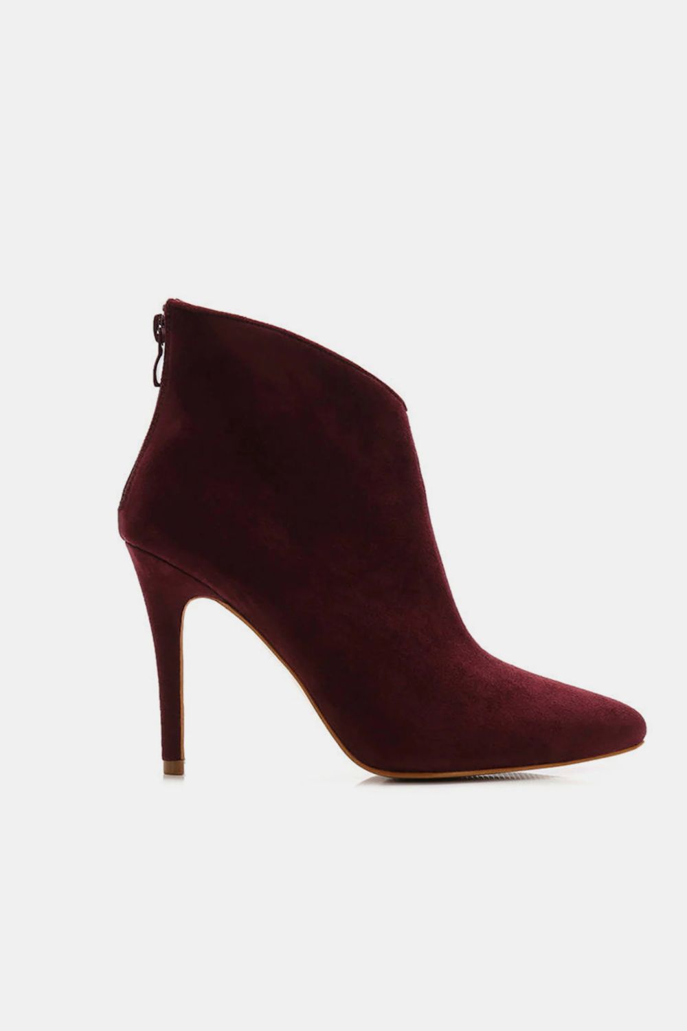 Beast Fashion Suede Stiletto Ankle Booties with Back Zippers - All Mine Now Clothing