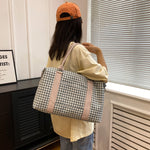 Houndstooth Canvas Travel Bag - All Mine Now Clothing