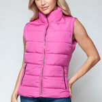 Snobbish Zip Up Turtleneck Vest with Pockets - All Mine Now Clothing