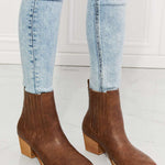 MMShoes Love the Journey Stacked Heel Chelsea Boot in Chestnut