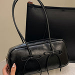 PU Leather Bow Trim Shoulder Bag - All Mine Now Clothing