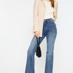 Kancan Cat's Whiskers High Waist Flare Jeans Trendsi