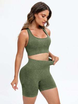 Scoop Neck Wide Strap Top and Shorts Active Set - All Mine Now Clothing