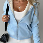 Full Size Zip Up Long Sleeve Hooded Outerwear - All Mine Now Clothing