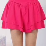 VERY J V-Shaped High Waist Layered Active Shorts - All Mine Now Clothing