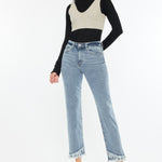 Kancan Raw Hem High Rise Straight Jeans - All Mine Now Clothing