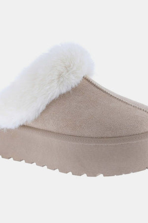 Weeboo Thick Bottom Fur Trim Snow Slippers - All Mine Now Clothing