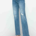 bytos Full Size Distressed High Rise Straight Jeans - All Mine Now Clothing