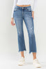 Lovervet Mid Rise Frayed Hem Jeans Trendsi