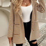 Devine Striped Long Sleeve Hooded Outerwear - All Mine Now Clothing