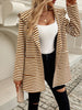 Devine Striped Long Sleeve Hooded Outerwear - All Mine Now Clothing