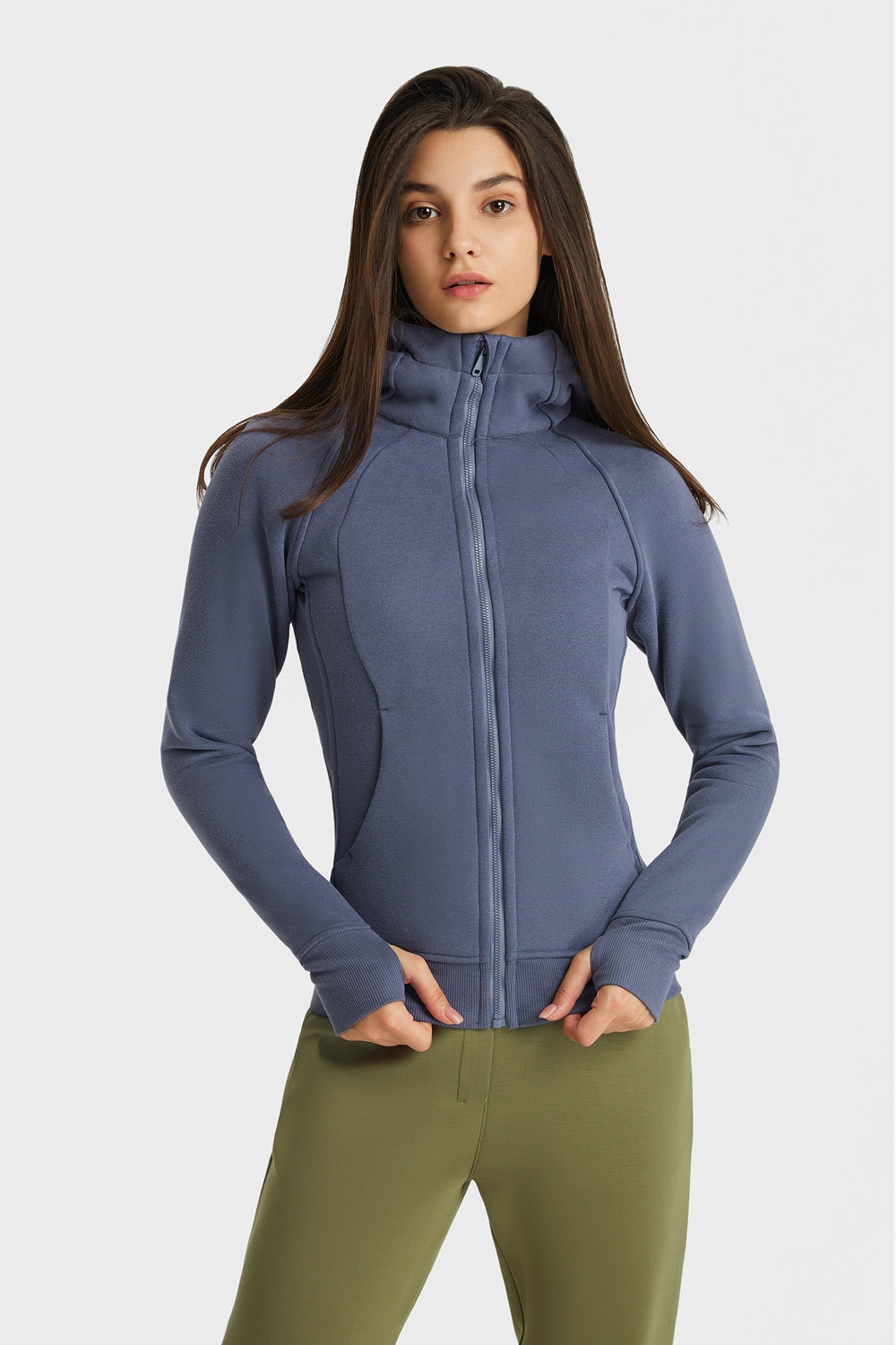 Millennia Zip Up Seam Detail Hooded Sports Jacket - All Mine Now Clothing