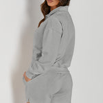 Half Button Sweatshirt and Shorts Active Set - All Mine Now Clothing