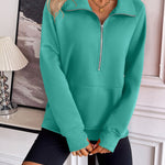 Ivy Lane Half Zip Raglan Sleeve Sweatshirt - All Mine Now Clothing