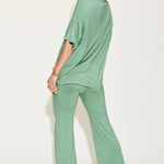 Basic Bae Full Size Bamboo Drop Shoulder T-Shirt and Flare Pants Set - All Mine Now Clothing