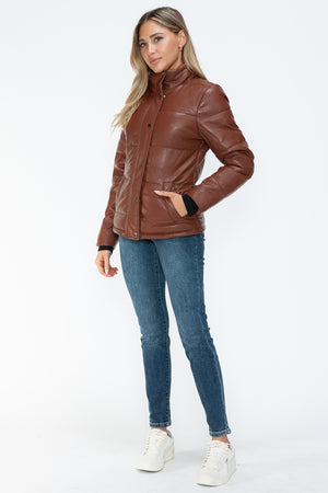 YMI Pocketed Zip Up Turtleneck Puffer Jacket - All Mine Now Clothing