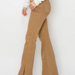 RISEN Bailey Full Size High Waist Side Slit Flare Jeans Trendsi