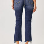 Risen Full Size Frayed Hem Cropped Straight Jeans Trendsi