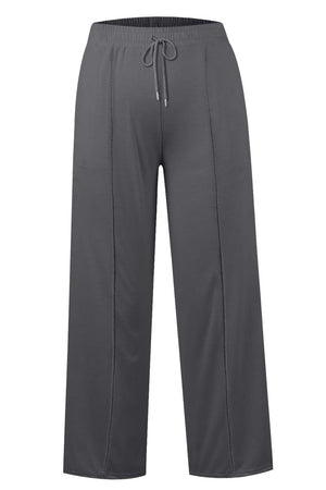 Drawstring Elastic Waist Wide Leg Pants - All Mine Now Clothing