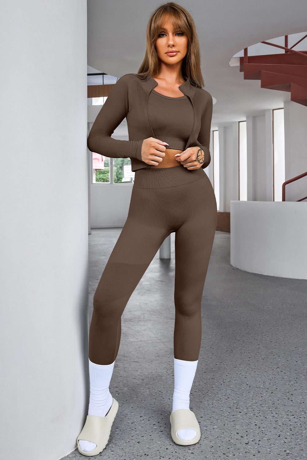 Tank Cropped Active Top and Pants Set - All Mine Now Clothing