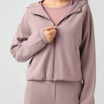 Millennia Zip Up Dropped Shouder Active Hooded - All Mine Now Clothing