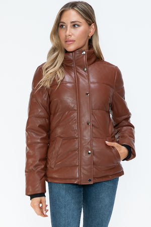 YMI Pocketed Zip Up Turtleneck Puffer Jacket - All Mine Now Clothing