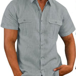 Men's Plus Size Collared Short Sleeve Shirt