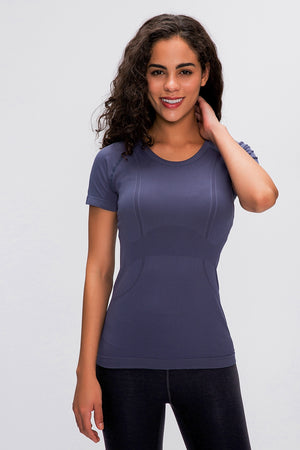 Millennia Round Neck Short Sleeve Active T-Shirt - All Mine Now Clothing