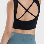 Millennia Crisscross Square Neck Active Tank - All Mine Now Clothing