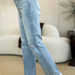 Judy Blue Full Size High Waist Distressed Straight Jeans - All Mine Now Clothing