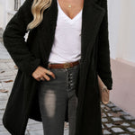 Devine Pocketed Long Sleeve Hooded Teddy Coat - All Mine Now Clothing