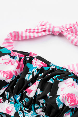 Mixed Print Tie-Back Two-Piece Swimsuit - All Mine Now Clothing