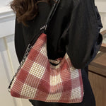 Plaid Adjustable Strap Handbag - All Mine Now Clothing