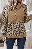 Leopard Half Button Long Sleeve Hoodie - All Mine Now Clothing