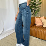 RFM Full Size High Rise Tummy Control Wide Leg Jeans Trendsi