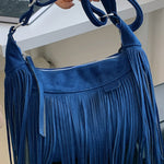 Suede Fringe Adjustable Strap Shoulder Bag - All Mine Now Clothing