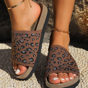 Leopard Open Toe Sandals - All Mine Now Clothing