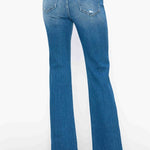 bytos Full Size Raw Hem Distressed Mid Rise Straight Jeans - All Mine Now Clothing